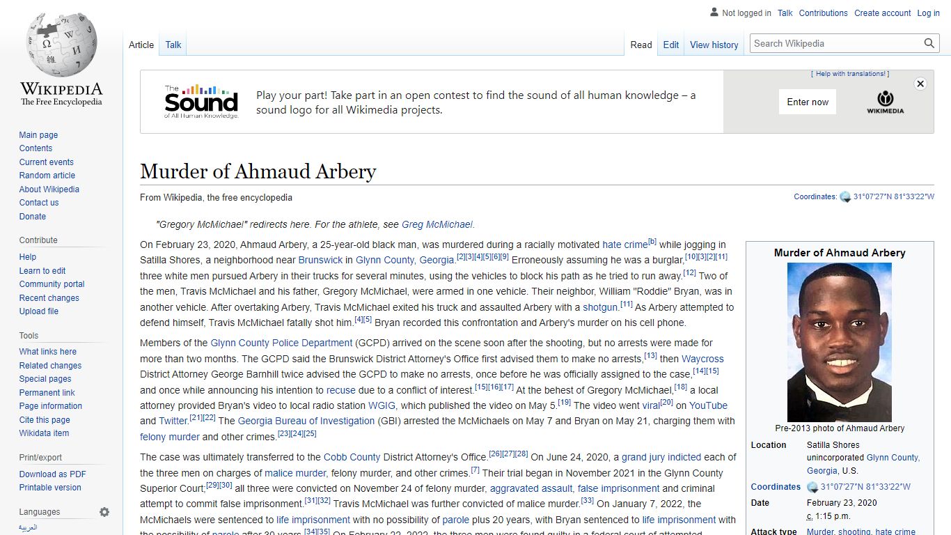 Murder of Ahmaud Arbery - Wikipedia